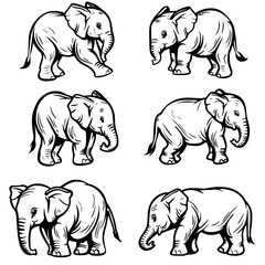 Elephant SVG, Elephant Svg, Elephant Clipart, Doodle Animal Svg, Doodle Elephant Svg, Cute Elephant Svg, Elephant Png, Elephant Vector, Jungle Animal Svg, Cute Baby Elephant Svg, Elephant Outline Svg,