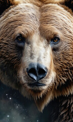 Fantasy Illustration of a wild animal bear. Digital art style wallpaper background.