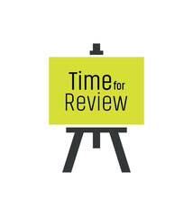 time for review sign on white background