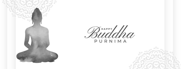 elegant buddha purnima holiday grey wallpaper design