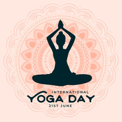elegant yoga day mandala background for spiritual peace and wellness