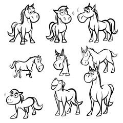 Baby Horse SVG, Horse SVG, Horse Clipart, Doodle Animal SVG, Doodle Horse SVG, Cute Horse SVG, Horse PNG, Horse Vector, Jungle Animal SVG, Cute Baby Horse SVG, Horse Outline SVG, Kids Coloring SVG, Nu