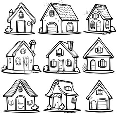 house, home, icon, building, vector, set, estate, symbol, architecture, illustration, real, design, roof, urban, window, sign, construction, element, silhouette, city, black, art, property, door, cott