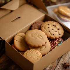 Una caja sencilla, llena de un montónn de deliciosas galletas