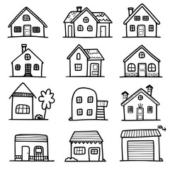 house, home, icon, building, vector, set, estate, symbol, architecture, illustration, real, design, roof, urban, window, sign, construction, element, silhouette, city, black, art, property, door, cott