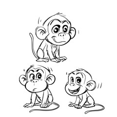 Baby Monkey SVG, Monkey Svg, Monkey Clipart, Doodle Animal Svg, Doodle Monkey Svg, Cute Monkey Svg, Monkey Png, Monkey Vector, Jungle Animal Svg, Cute Baby Monkey Svg, Monkey Outline Svg, Kids Colorin