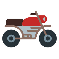 Motorcycle Icon in Flat Style