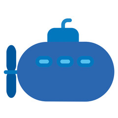 Submarine Icon in Flat Style