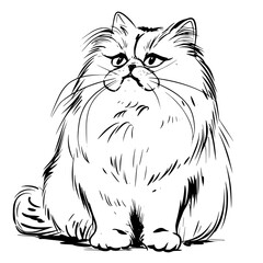 cat vector, line art cat, cat outline, cat svg, cat png, cat illustration, Persian cat, Siamese, Maine Coon, Persian, Ragdoll, Bengal, Scottish Fold, Sphynx, Abyssinian, Russian Blue, Norwegian Forest