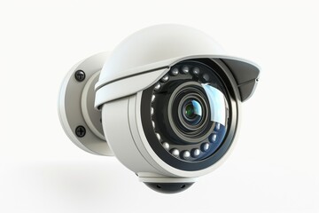 A surveillance camera on a white isolated background. No text or logo.