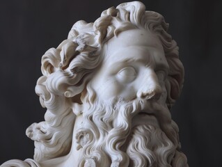 Detailed sculpture of an ancient greek god