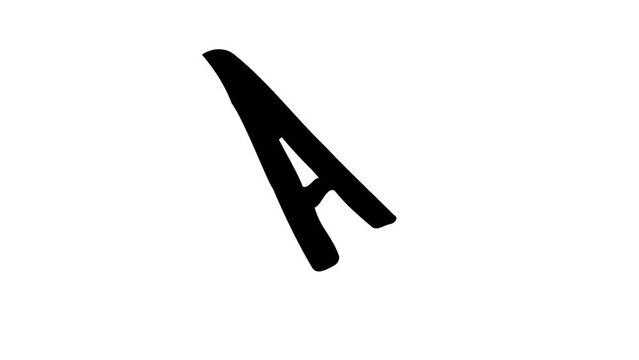 Letter A  animation with white background