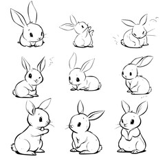 Baby Rabbit SVG, Rabbit Svg, Rabbit Clipart, Doodle Animal Svg, Doodle Rabbit Svg, Cute Rabbit Svg, Rabbit Png, Rabbit Vector, Jungle Animal Svg, Cute Baby Rabbit Svg, Rabbit Outline Svg, Kids Colorin