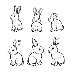 Baby Rabbit SVG, Rabbit Svg, Rabbit Clipart, Doodle Animal Svg, Doodle Rabbit Svg, Cute Rabbit Svg, Rabbit Png, Rabbit Vector, Jungle Animal Svg, Cute Baby Rabbit Svg, Rabbit Outline Svg, Kids Colorin