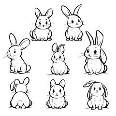 Baby Rabbit SVG, Rabbit Svg, Rabbit Clipart, Doodle Animal Svg, Doodle Rabbit Svg, Cute Rabbit Svg, Rabbit Png, Rabbit Vector, Jungle Animal Svg, Cute Baby Rabbit Svg, Rabbit Outline Svg, Kids Colorin