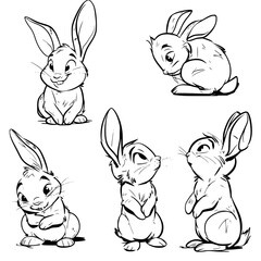 Baby Rabbit SVG, Rabbit Svg, Rabbit Clipart, Doodle Animal Svg, Doodle Rabbit Svg, Cute Rabbit Svg, Rabbit Png, Rabbit Vector, Jungle Animal Svg, Cute Baby Rabbit Svg, Rabbit Outline Svg, Kids Colorin