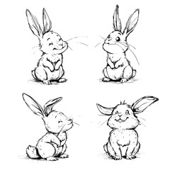 Baby Rabbit SVG, Rabbit Svg, Rabbit Clipart, Doodle Animal Svg, Doodle Rabbit Svg, Cute Rabbit Svg, Rabbit Png, Rabbit Vector, Jungle Animal Svg, Cute Baby Rabbit Svg, Rabbit Outline Svg, Kids Colorin