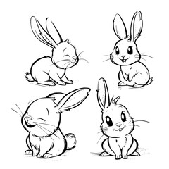 Baby Rabbit SVG, Rabbit Svg, Rabbit Clipart, Doodle Animal Svg, Doodle Rabbit Svg, Cute Rabbit Svg, Rabbit Png, Rabbit Vector, Jungle Animal Svg, Cute Baby Rabbit Svg, Rabbit Outline Svg, Kids Colorin