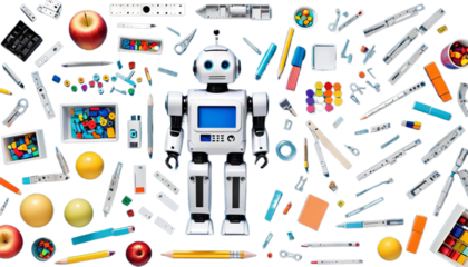 robot illustration artificial classroom children intelligence school abstract teacher class