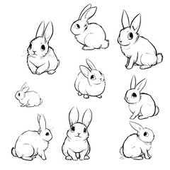 Baby Rabbit SVG, Rabbit Svg, Rabbit Clipart, Doodle Animal Svg, Doodle Rabbit Svg, Cute Rabbit Svg, Rabbit Png, Rabbit Vector, Jungle Animal Svg, Cute Baby Rabbit Svg, Rabbit Outline Svg, Kids Colorin