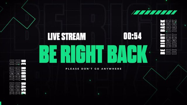 Live Stream Be Right Back One Minute Countdown Animation