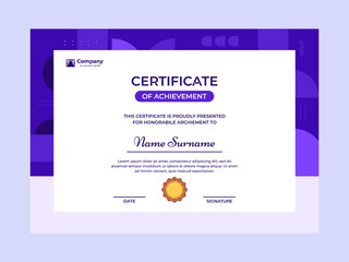 Certificate of achievement template design