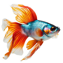 Fototapeta premium The AI-generated photo of a beautiful betta fish with vibrant colors and flowing fins.