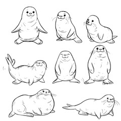 Baby Seal SVG, Seal Svg, Seal Clipart, Doodle Animal Svg, Doodle Seal Svg, Cute Seal Svg, Seal Png, Seal Vector, Jungle Animal Svg, Cute Baby Seal Svg, Seal Outline Svg, Kids Coloring Svg, Nursery Svg