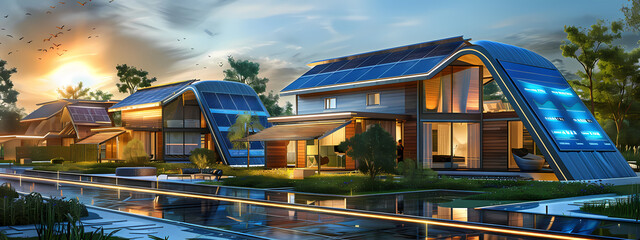 Naklejka premium Energy Efficient: Harnessing the Power of the Sun