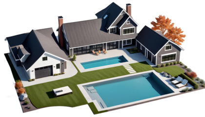 cozy sketch soft shadows 3d clinker pool modern ponds house black background rent line garage rendering white light sale architecture beautiful brick building chalet concept construction contemporary