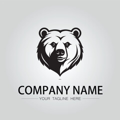 Bear head symbol company logo vector image on the white background