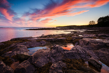 Summer Sunset Over Southwest Harbor, Maine