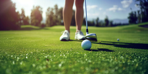  person playing golf. AI generative.