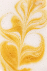 latte art on cappuccino stump