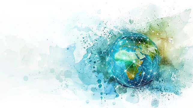 A digital network globe displaying realtime recycling stats, highlighting global participation and environmental impact