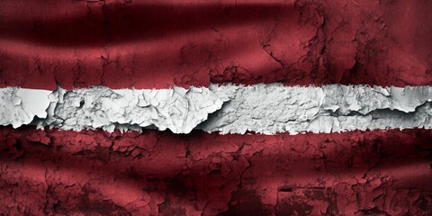 3D-Illustration of a Latvia flag - realistic waving fabric flag