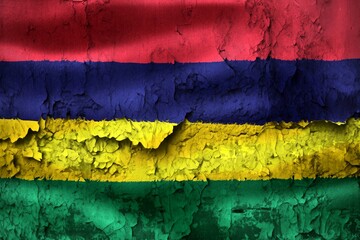 3D-Illustration of a Mauritius flag - realistic waving fabric fl