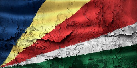 3D-Illustration of a Seychelles flag - realistic waving fabric f