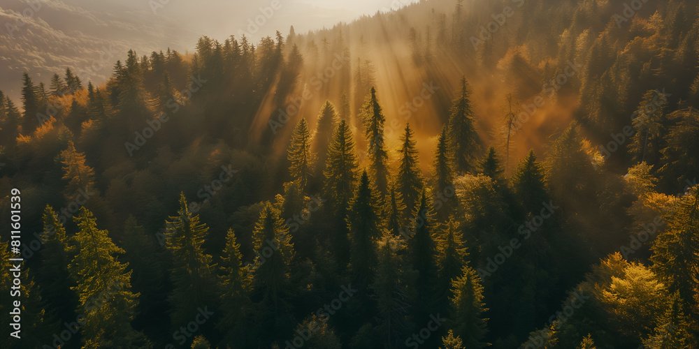 Wall mural sunrise in the mountains