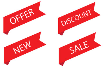 Red tag banner label ribbon price bookmark note background discount. Exclusive red tag sticker.