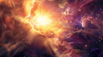 Fototapeta premium Big Bang started universe's expansion.