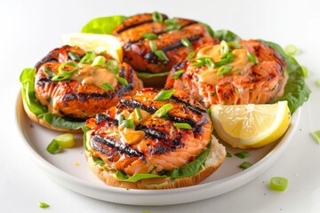 Vibrant 5-Ingredient Salmon Burgers with Spicy Sriracha Mayo