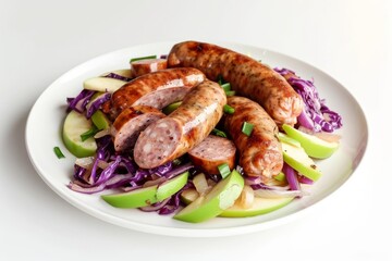 Braised Red Cabbage and Sliced Chicken Sausage Recipe