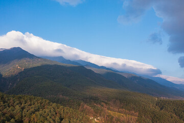 Aerial photography of Cangshan Mountain in Dali, Yunnan Province
