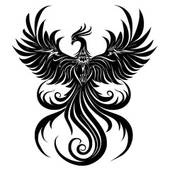 tattoo, vector, design, tribal, bird, pattern, illustration, flower, ornament, decoration, floral, art, silhouette, phoenix, black, element, symbol, fire, leaf, logo, swirl, nature, wing, animal, drag