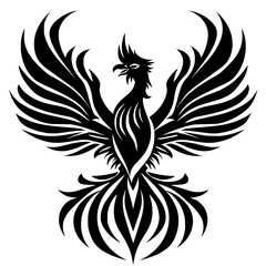 tattoo, vector, design, tribal, bird, pattern, illustration, flower, ornament, decoration, floral, art, silhouette, phoenix, black, element, symbol, fire, leaf, logo, swirl, nature, wing, animal, drag