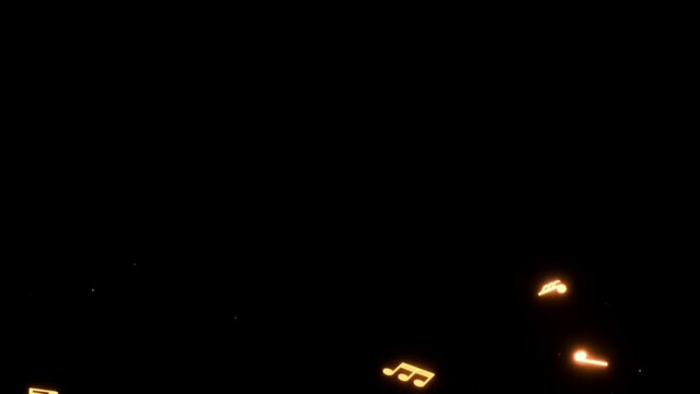 Flying Music Notes Animation, Rendering, Background, Loop, 4k