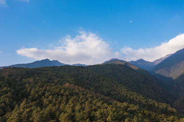 Aerial photography of Cangshan Mountain in Dali, Yunnan Province