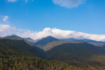 Aerial photography of Cangshan Mountain in Dali, Yunnan Province