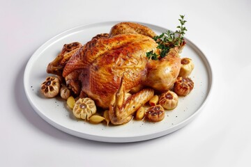 Delightful Thyme-Roasted Garlic Chicken